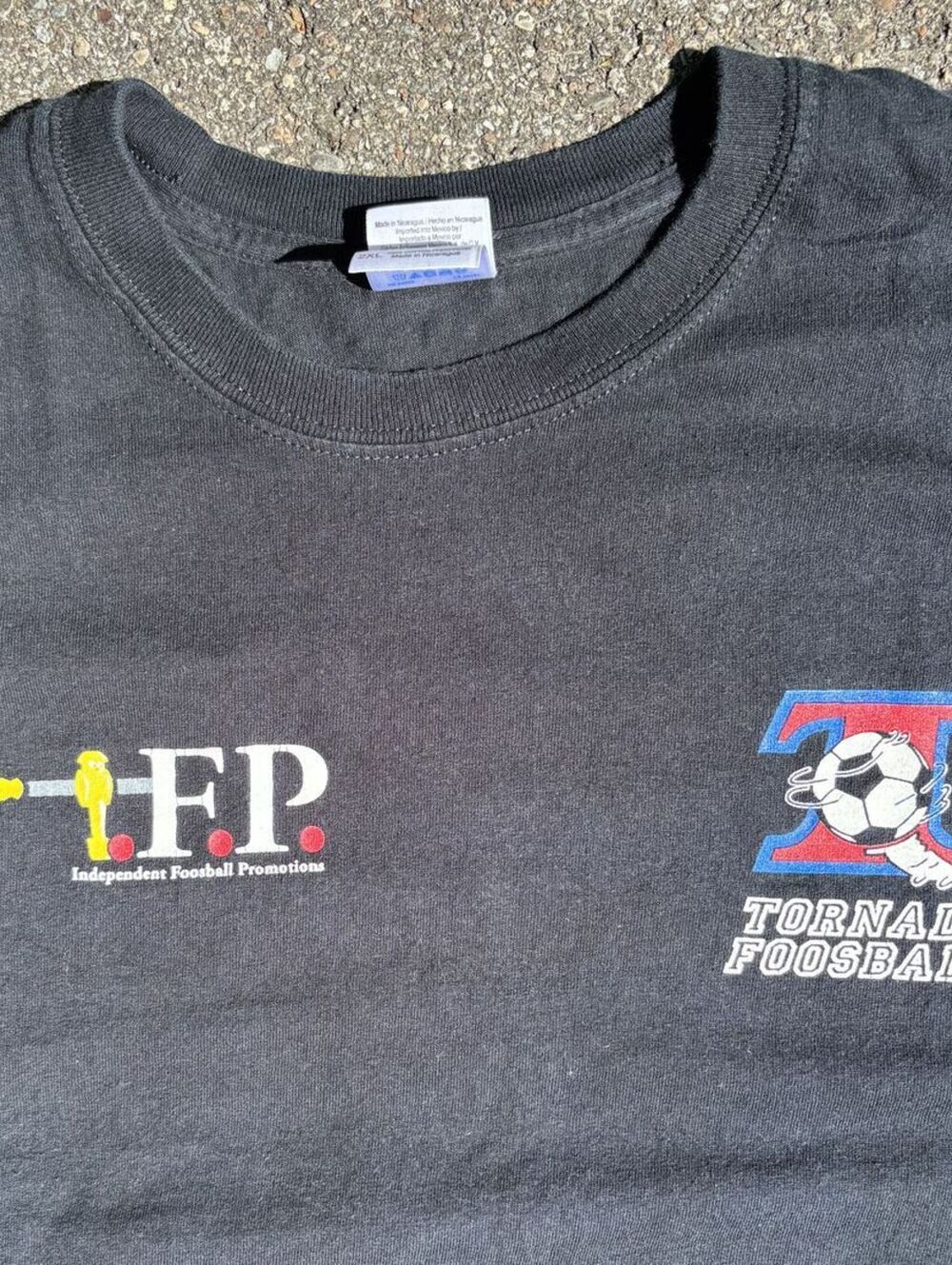 y2k Black FEP foosball graphic T-shirt